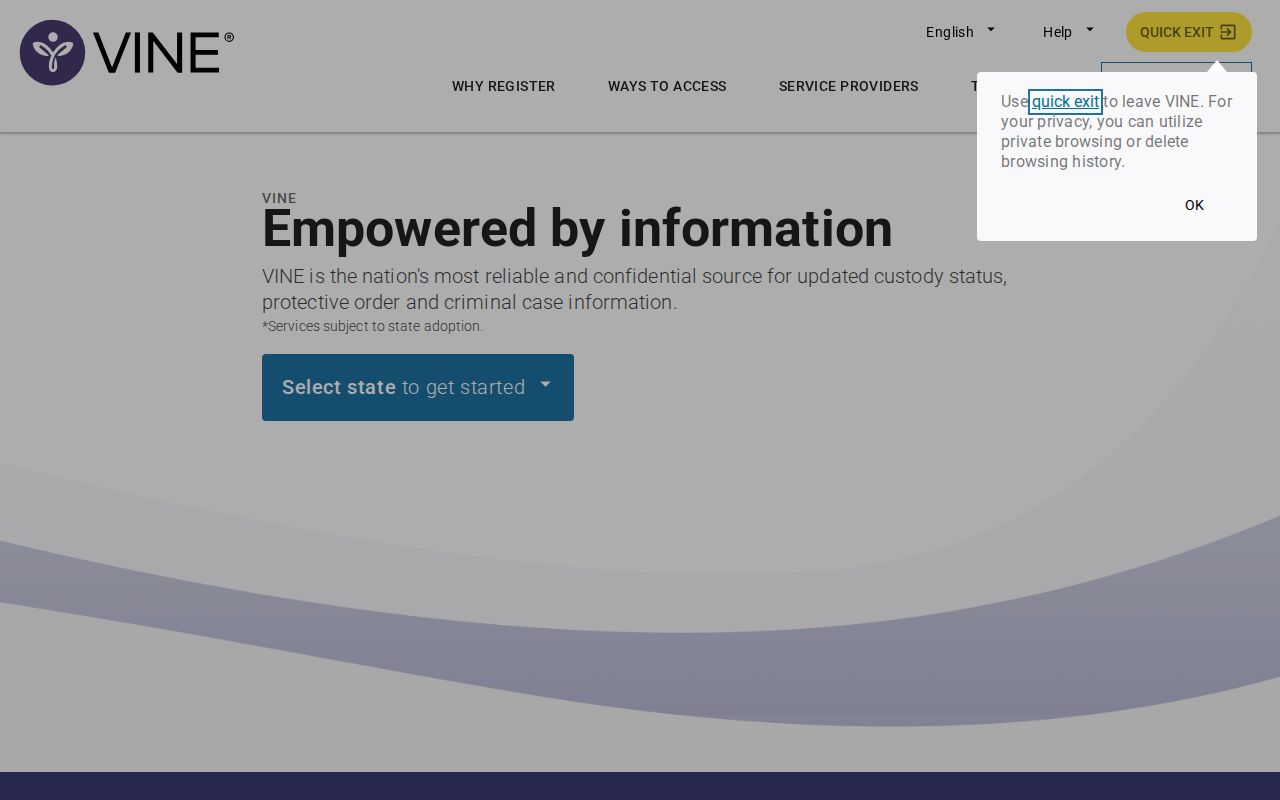 VINELink Michigan selection for a Wexford County inmate search
